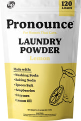 Pronounce front packaging bag showing product and 120 loads benefit
