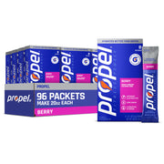 Propel frontal presentación 96 sobres mostrando el paquete y beneficios