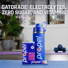Propel etiqueta de ingredientes destacando electrolitos y vitaminas