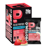 Protein2o frente del empaque mostrando sabor fresa sandía y beneficios