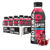 Protein2o front packaging showing wild cherry flavor and benefits