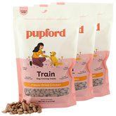 Pupford front packaging showing 3-pack chicken bags and benefits
