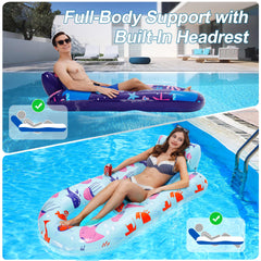 PuppyuWill flotador en piscina con respaldo que ofrece apoyo lumbar cómodo