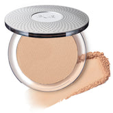 PÜR MINERALS compact front in Linen showing shade and portable benefit