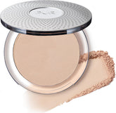 PÜR MINERALS polvo compacto frontal mostrando acabado natural