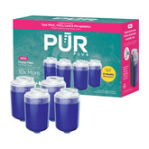 PUR replacement filter pack front view showing brand and four cartridges delivering convenience