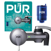 PUR plus front view showing compact faucet-mounted filter for convenient filtration