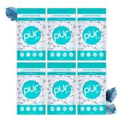 PUR Gum front packaging showing wintergreen bags and fresh mint benefit