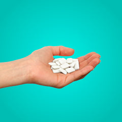 PUR Gum open resealable bag displaying pieces and long-lasting freshness