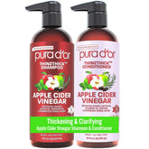 PURA D'OR front packaging of apple cider shampoo showing clarifying benefit