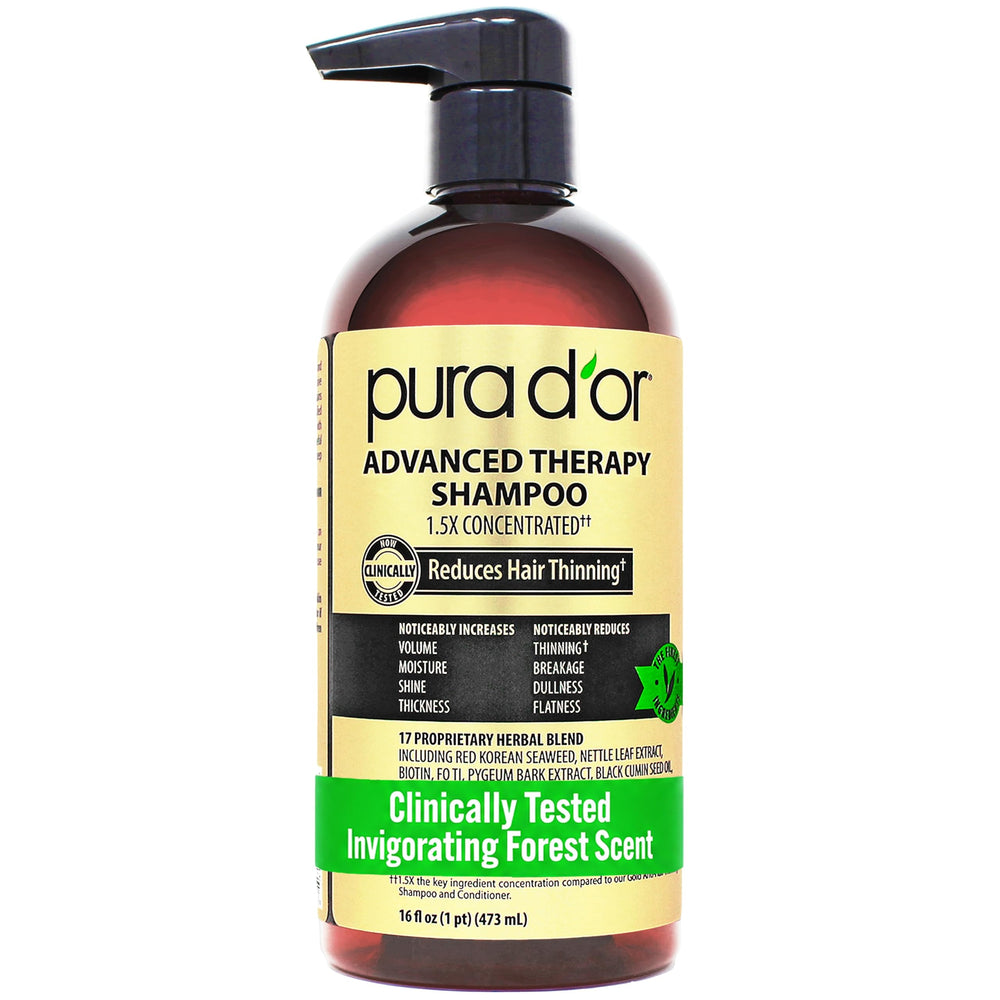 PURA D'OR envase frontal 473 ml mostrando diseño y beneficios visibles