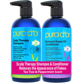 PURA D'OR front packaging showing both bottles and benefits
