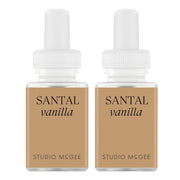 Pura Santal Vanilla frontal del empaque mostrando diseño elegante y lujo