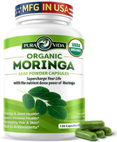 Pura Vida Moringa front packaging showing bottle and label for clarity