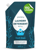 Puracy frente del envase Fresh Linen mostrando diseño y volumen beneficioso