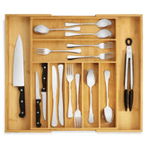 Purawood front view organizer showing neat compartments and natural finish for tidy storage
