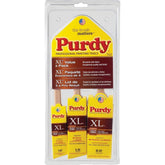 Purdy pack frontal mostrando las tres brochas, máxima versatilidad