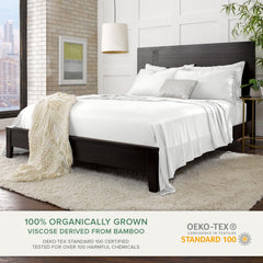 Pure Bamboo fitted sheet deep pocket detail demonstrating secure mattress fit