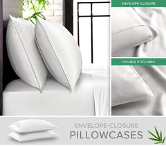 Pure Bamboo envelope pillowcase closure view showing neat finish and pillow protection