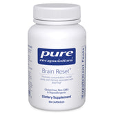 Pure Encapsulations Brain Reset vista frontal mostrando el envase y beneficios