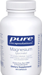 Pure Encapsulations frasco frontal magnesio glicinato, presentación clara y profesional