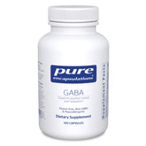 Pure Encapsulations frasco GABA vista frontal con etiqueta clara y beneficio de pureza