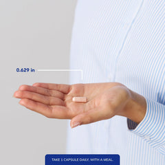 Pure Encapsulations bottle held in hand showing size and scale