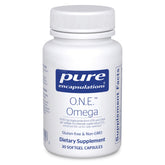 Pure Encapsulations O.N.E. Omega vista frontal del envase destacando pureza y dosis diaria