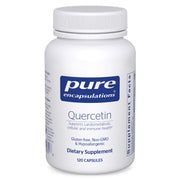 Pure Encapsulations front bottle showing clean quercetin labeling and dosage benefits