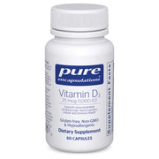 Pure Encapsulations frasco frontal mostrando etiqueta y dosis 1.000 UI