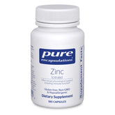 Pure Encapsulations front label showing zinc citrate, clear product benefit