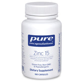 Pure Encapsulations zinc front label showing clean hypoallergenic packaging benefit