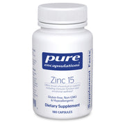 Pure Encapsulations zinc front label showing clean hypoallergenic packaging benefit