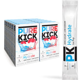 PURE KICK frente del empaque mostrando diseño y cantidad de 72 sobres, práctico para almacenar