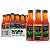Pure Leaf frontal del paquete de 12 botellas mostrando variedad y conveniencia
