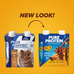 Pure Protein textura cremosa del batido en primer plano enfatizando sabor y consistencia