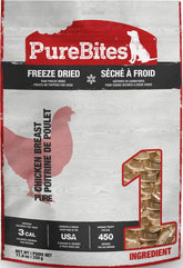PureBites front packaging showing 11.6 oz bag and chicken branding for clear product ID and trust