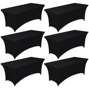 Pureegg front packaging showing six black fitted tablecloths and saving benefit