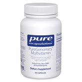 Pure Encapsulations envase frontal PureGenomics mostrando información clara y confianza