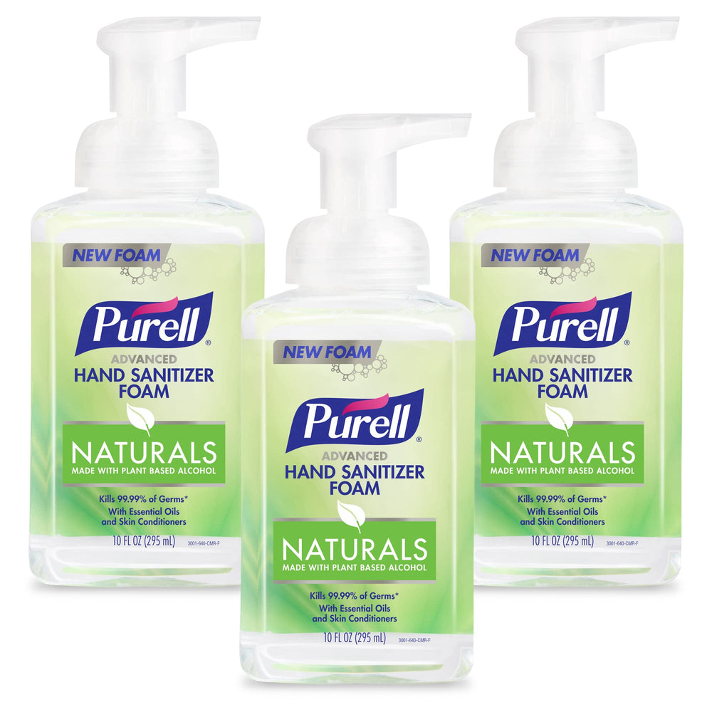 Purell bote frontal mostrando espuma y facilidad de aplicación