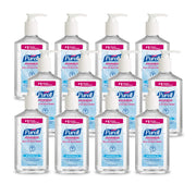Purell botella frontal con dosificador mostrando presentación y facilidad de uso