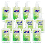 Purell pump bottle front packaging showing brand and size, conveys trusted protection