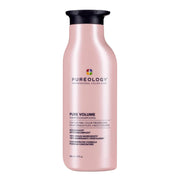 Pureology Pure Volume frontal de botella mostrando diseño y tamaño, aporta volumen sin sulfatos