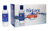 Purilens Plus vista frontal mostrando botella y etiqueta, comodidad al insertar lentes