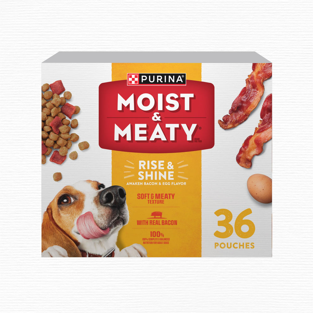 Purina Moist & Meaty sobre frontal mostrando diseño y conveniencia