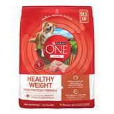 Purina ONE bolsa frontal con pavo mostrando fórmula para control de peso