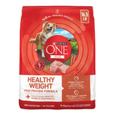 Purina ONE front packaging showing healthy weight benefits and real turkey