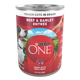 Purina ONE lata al frente mostrando diseño y marca, atractivo visual