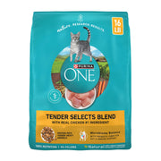Purina ONE front packaging showing 16 lb bag and key benefits