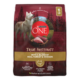 Purina ONE True Instinct front packaging showing bag and product name for clear choice